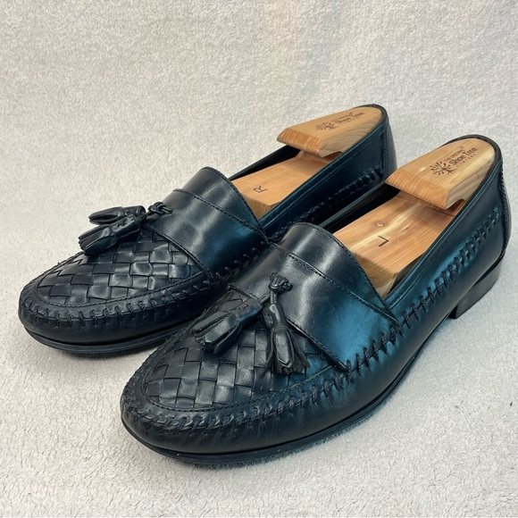 G.H. Bass & Co Woven Leather Tassel Loafers-Men’s 10-Black-Classic-Formal-Office - Picture 5 of 13